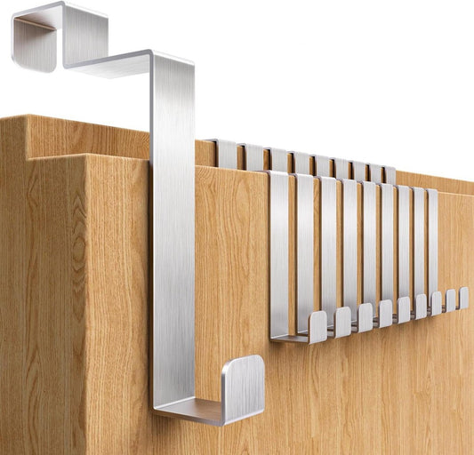 Deurhaken om op te hangen - 10 stuks roestvrij stalen kledinghaken - binnen gebruik - met vilten pads - ruimtebesparende kapstok deurkapstok opdekdeur