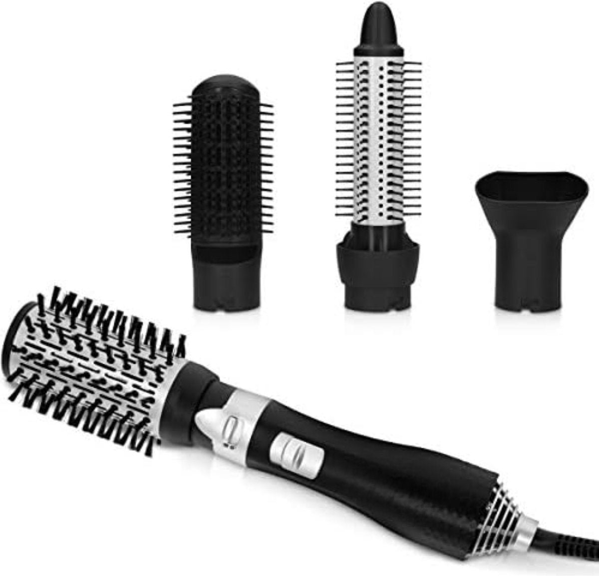 Hairbrush Electric - Heat Brush - Hairbrush Round - Hairbrush Anti-tangle - Black/Silver