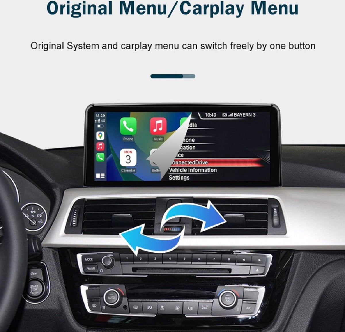 Auto Radio en Multimedia Scherm - CarPlay - Geschikt voor BMW 1/2 Serie (2004-2016)
