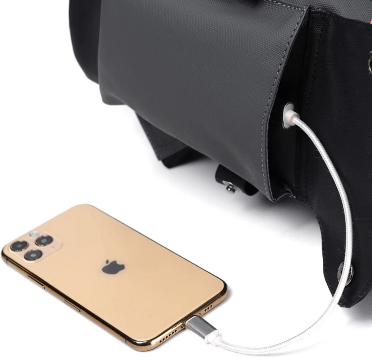 EliteNest® Rugzak - Hoogwaardige Kwaliteit PU-Leder - Waterdicht - Laptop Rugzak - 14 inch - USB Opladen - Ergonomisch en Krasbestendig - 20-35 L- Lichtgrijs