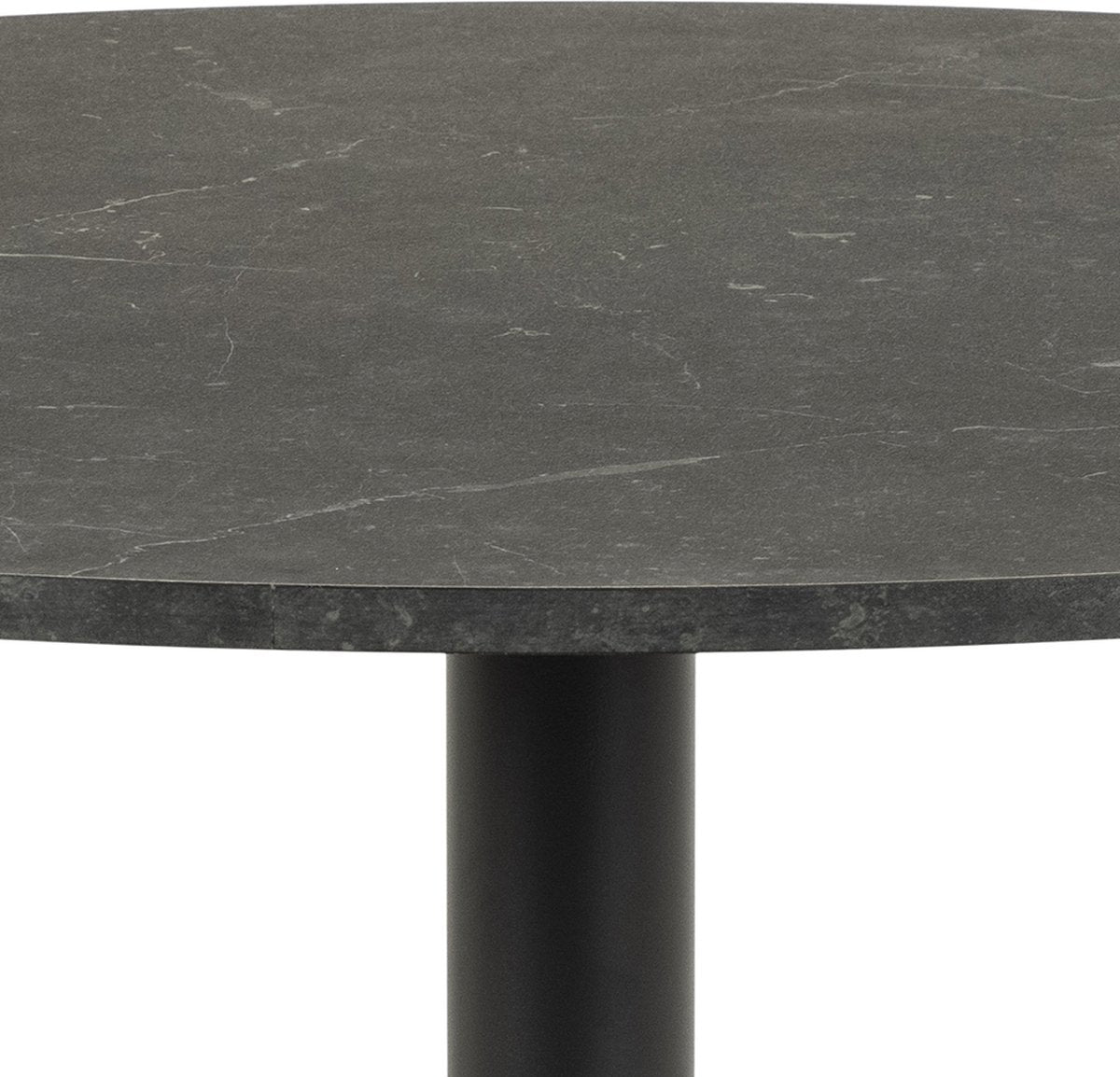 Eettafel Heeze - Marmer - Zwart - Ø 110 cm - 74 cm hoog - Rond - Eetkamertafel - Keukentafel