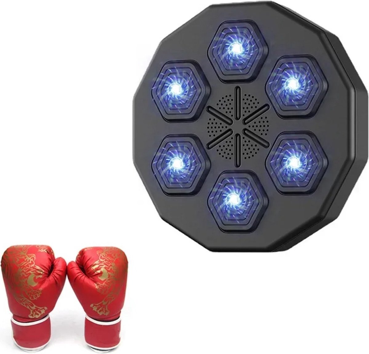 Mygroot - Boxing Machine - Digital Boxing Machine - With Music & Bluetooth - Intelligent Training - Wall Mount - Black - Boxing - Punching Ball - Punching Bag - Boxing Machine - Box Machine - Boxing Machine with Music