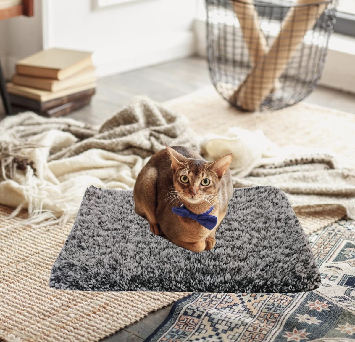 Self-warming blanket for cats, dogs, heating pad, electric blanket, cat bed, 40 x 50 cm, self-warming heating mat, thermal blanket, washable thermal blanket, for dogs, grey