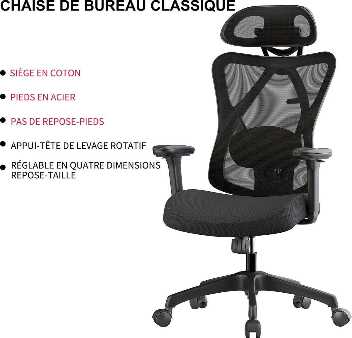 Ergonomische Bureaustoel - Bureaustoelen voor Volwassenen - Office Chair - Game Gaming Stoel - Kantoorstoel