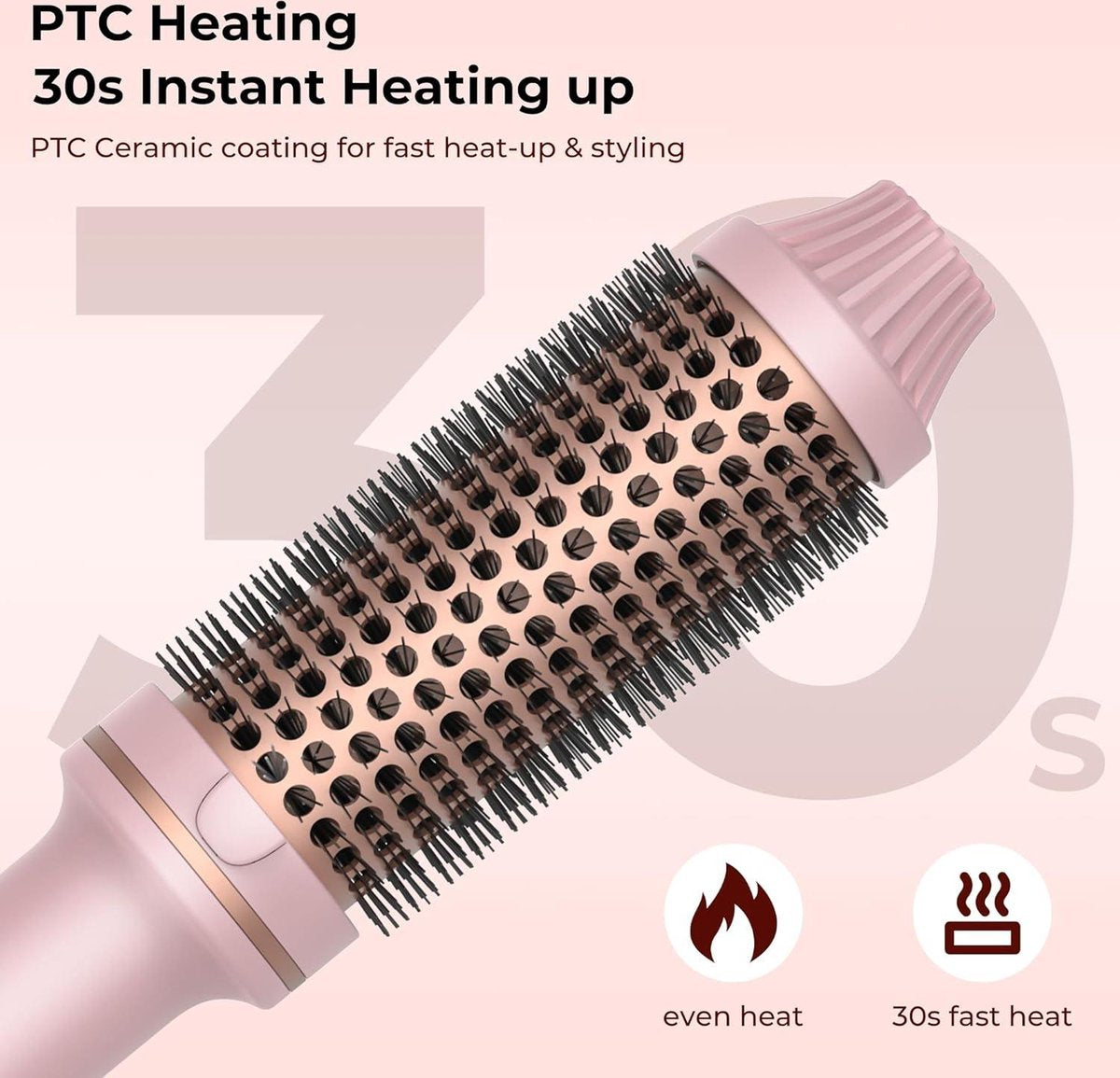 Föhnborstel 38mm Thermal Brush - Warme luchtborstel haarstyling krultang volume haarkam - Ronde borstel dubbele spanning stylingborstels voor op reis - Cadeaus voor vrouwen - Hot brush LCD-display - 120-210 °C