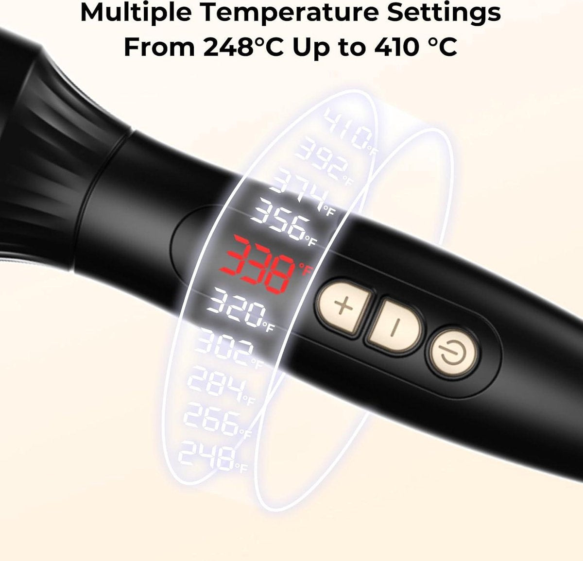 Föhnborstel Thermische Borstel – Ronde verwarmingsborstel met LCD-temperatuurinstelling 120-210 graden – 38 mm thermische borstel 3-in-1 – haarborstel voor volume en styling met dubbele spanning