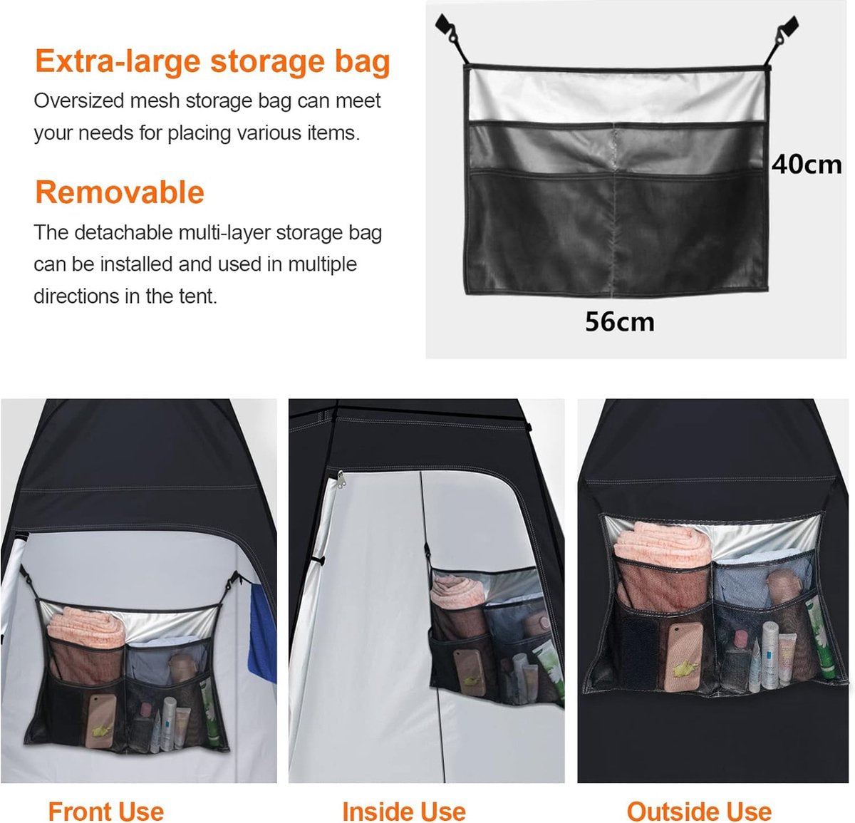 Camping Toilettent, Douchetent, Pop-up Omkleedtent, Privacy Toilet Kleedkamer Opbergtent, Mobiele Outdoor Toilettent voor Camping & Strand, met Draagtas (UV 50+)