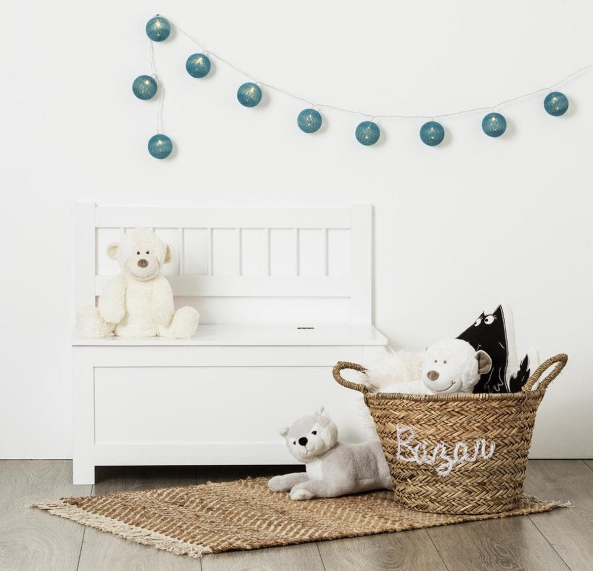 Loic White Bench Toy Chest