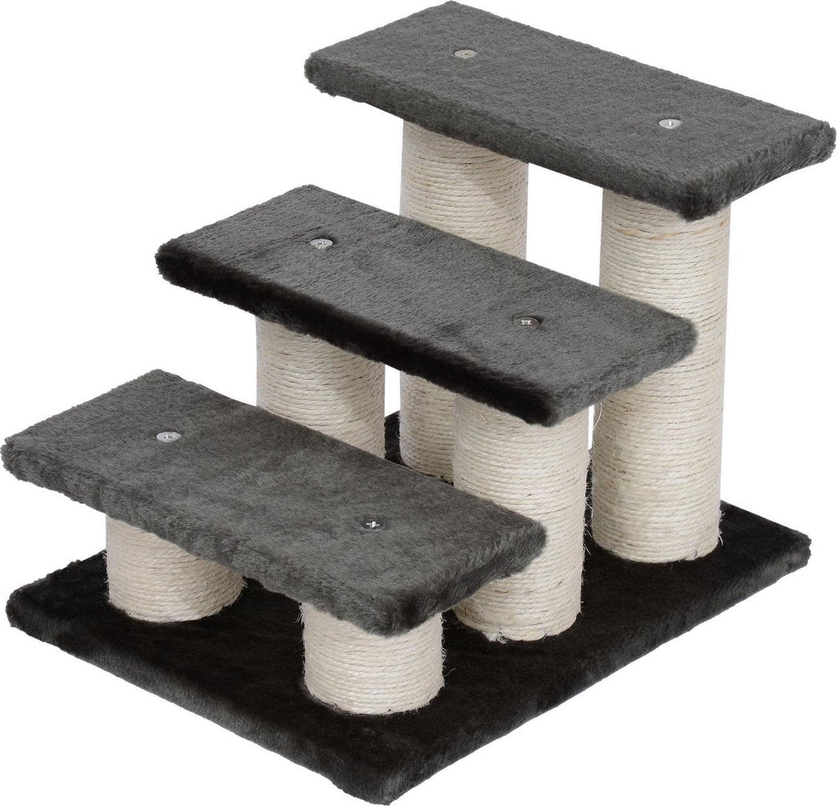 Huisdier trapje met 3 treden grijs 45 x 35 x 34cm