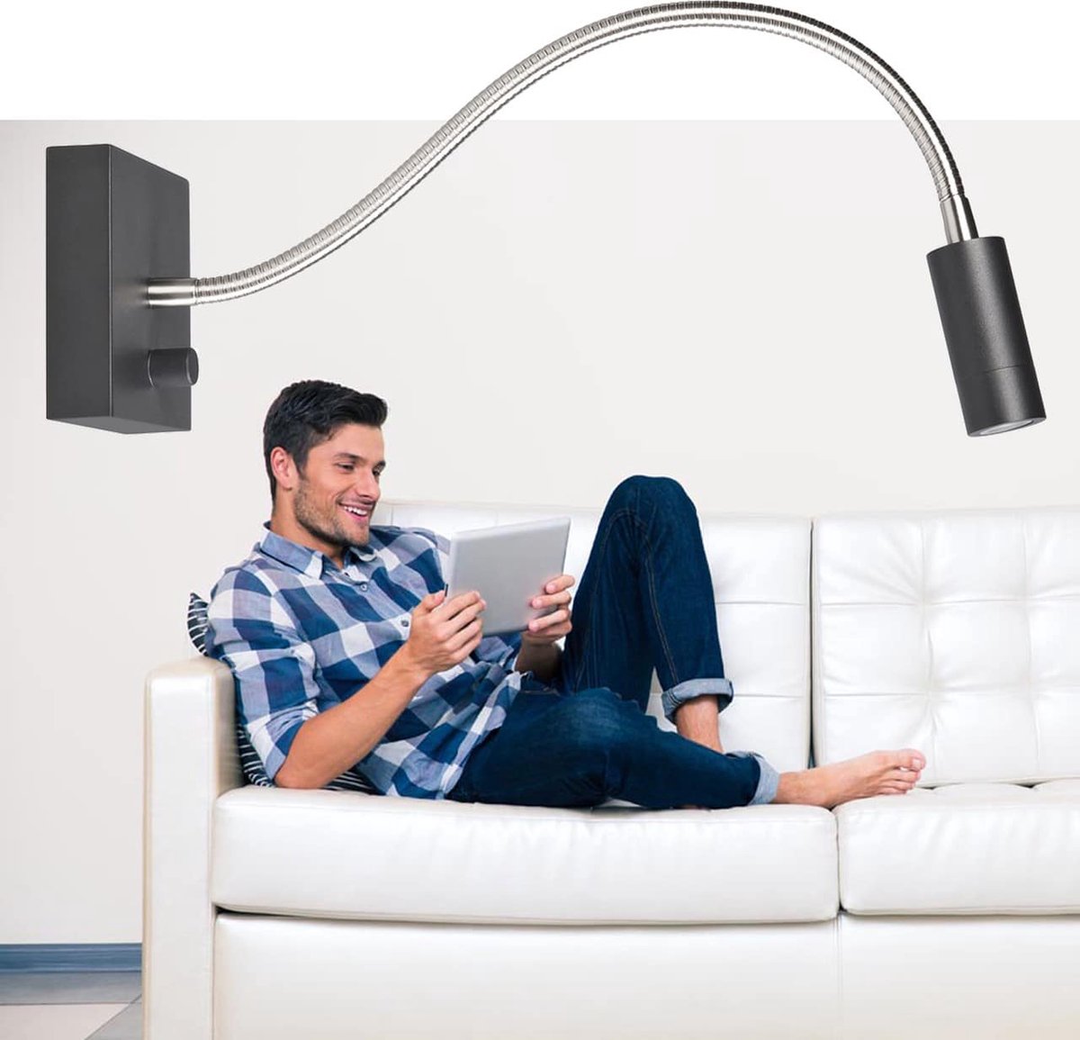 Wand leeslamp LED Blitz zwart