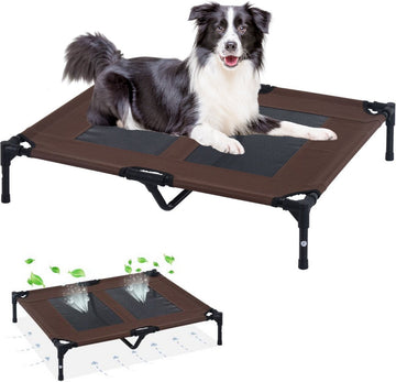 Hondenbed - Hondenstretcher - Honden ligbed - L - Draagbaar - 92Lx76Bx18H cm - Bruin