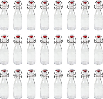 RANO - 24x beugelfles 200ml - Luchtdicht - fles met beugelsluiting / beugelflessen / weckfles / inmaakfles / sapfles / glazen flesjes met dop / decoratie