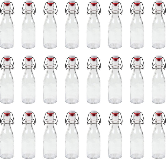 RANO - 24x beugelfles 200ml - Luchtdicht - fles met beugelsluiting / beugelflessen / weckfles / inmaakfles / sapfles / glazen flesjes met dop / decoratie