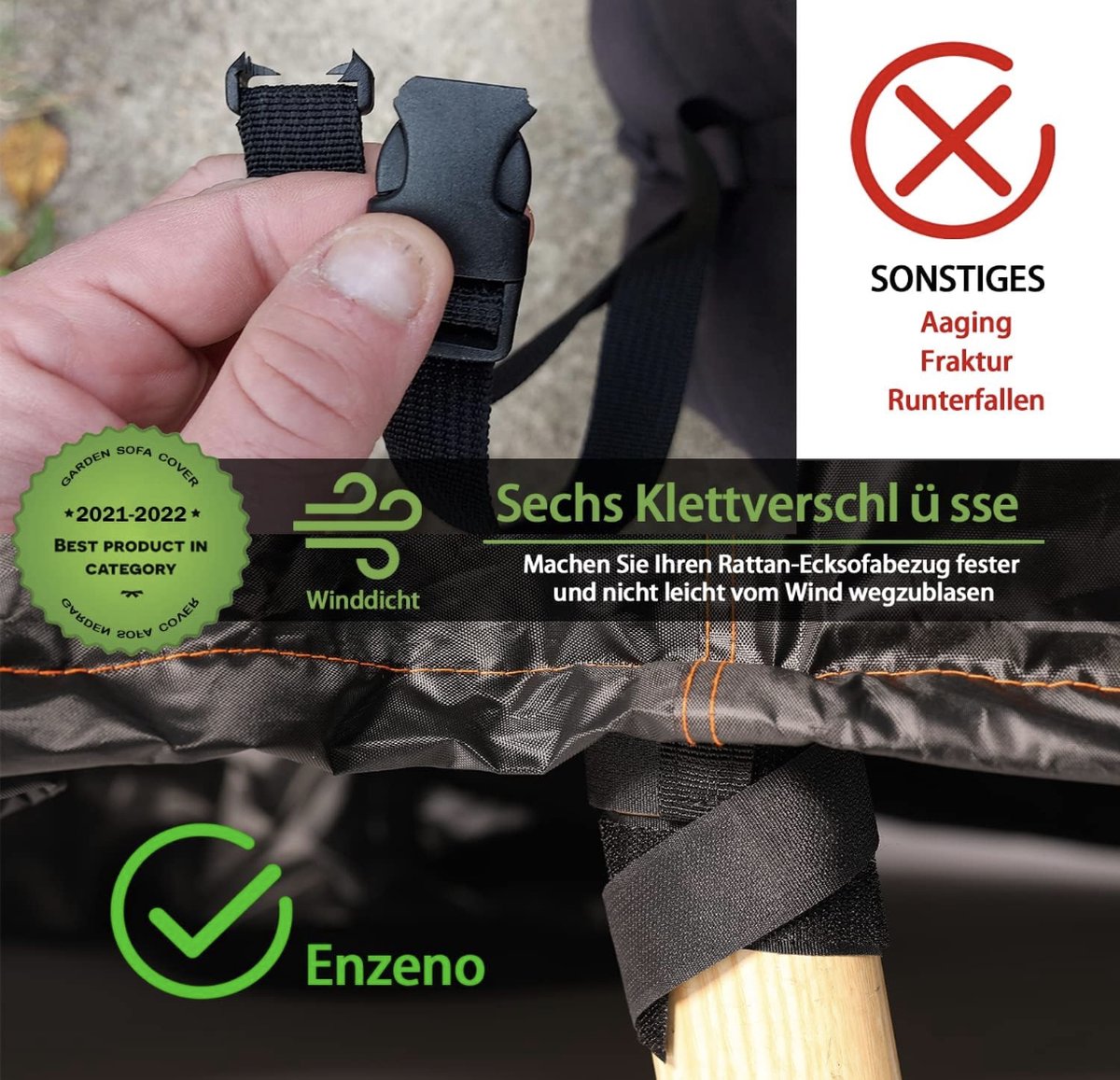 Tuinmeubelhoes, L-vormig, beschermhoes voor tuinmeubelen, waterdicht, winddicht, afdekzeil voor buiten hoekbank, hoekloungegroep, loungemeubelen, rechthoekige afdekhoes, 215 x 215 x 87 cm