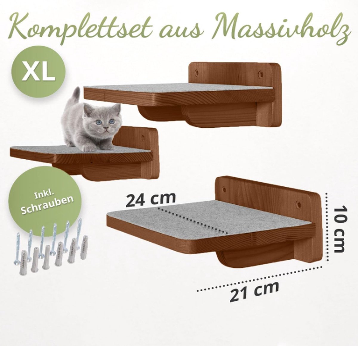 Climbing wall cats I cat ladder set of 3 I wall climbing wall I cat ladder I extra parts for cat wall climbing I size M | scratching post wood modern