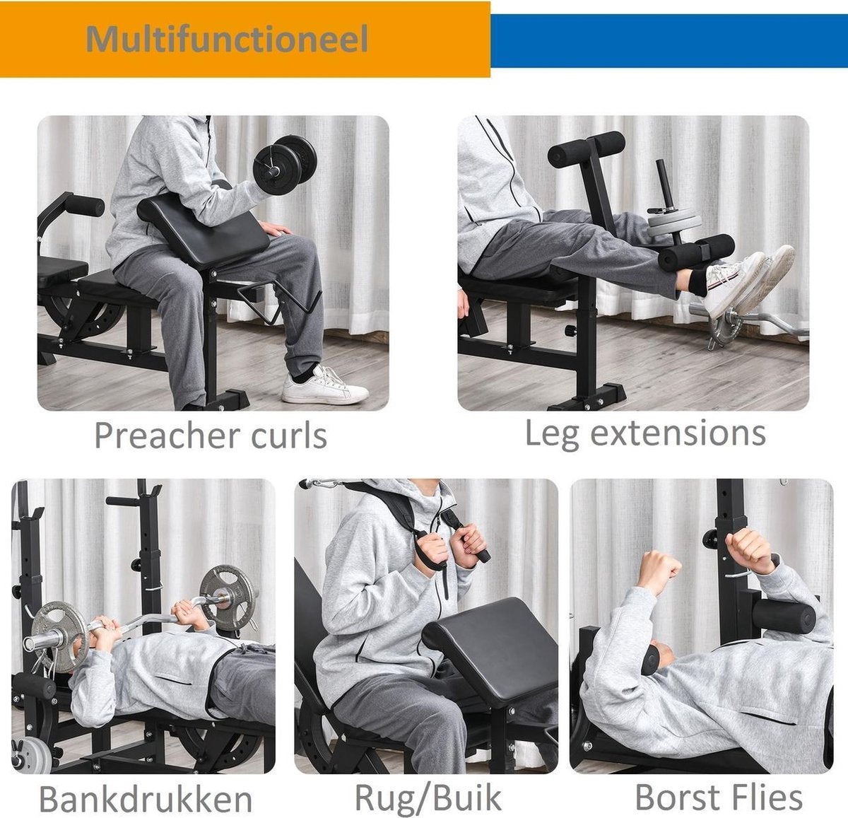 Halterbank - Fitnessbank - Trainingsbank - Fitnessbank - Fitness - Multifunctioneel