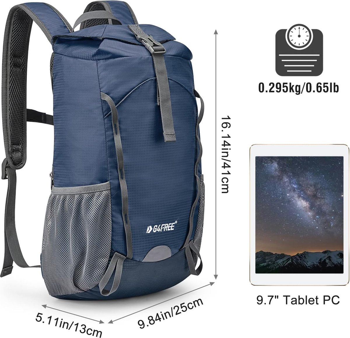 15 l ultralichte opvouwbare kleine trekkingrugzak voor dames en heren, wandelrugzak, dagrugzak, reisrugzak voor outdoor, wandelen, kamperen, reizen, klimmen