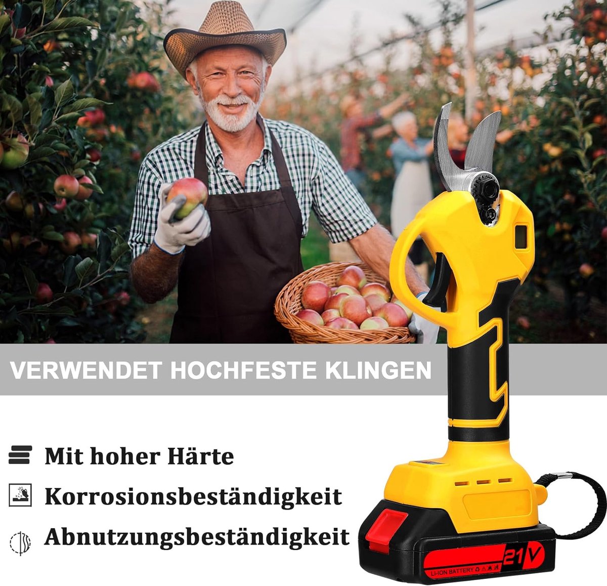 Electric pruning shears - With 2 batteries - Cordless pruning shears - Electric pruning shears with battery - Cordless branch shears - Including case - A must-have for the garden!