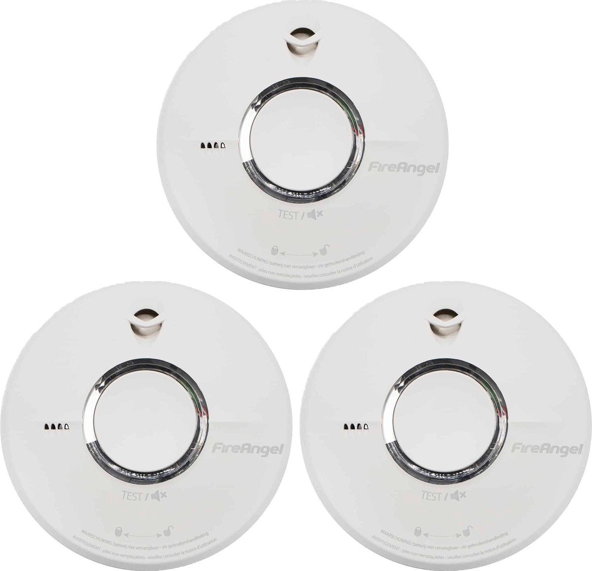 FireAngel ST-622 Rookmelder - 3-pack - 10 jaar batterij - Pauzeknop - Testknop