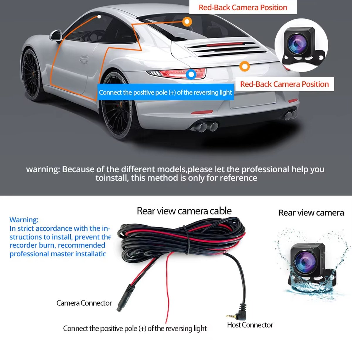 Dashcam met achteruitrijcamera - 4K - 10 inch - IPS-touchscreen - Spiegelcamera voor auto - Touchscreen - Videorecorder - Achteruitkijkspiegel - Dashcam - Voor- en achtercamera - Spiegel - Bewegingsdetectie en parkeerstand