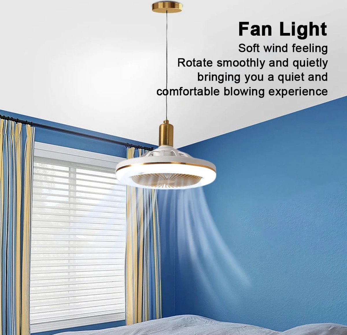 Ceiling fan Bedroom - Ceiling lamp With fan - Ceiling fan With light - Fan - Ceiling fan Remote control - Gold