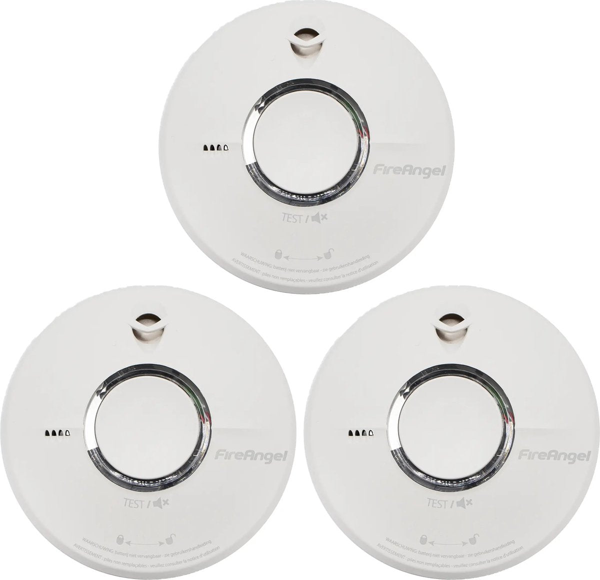 FireAngel ST-622 Rookmelder - 3-pack - 10 jaar batterij - Pauzeknop - Testknop
