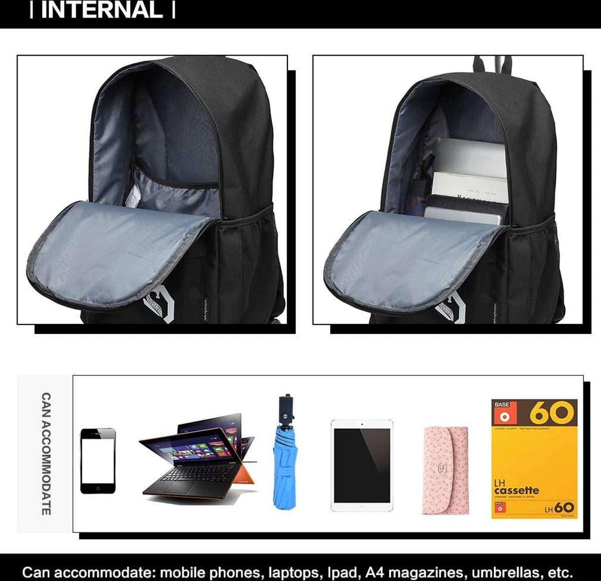 Handbagage rugzak met wielen businesstrolley reistas voor laptop polyester