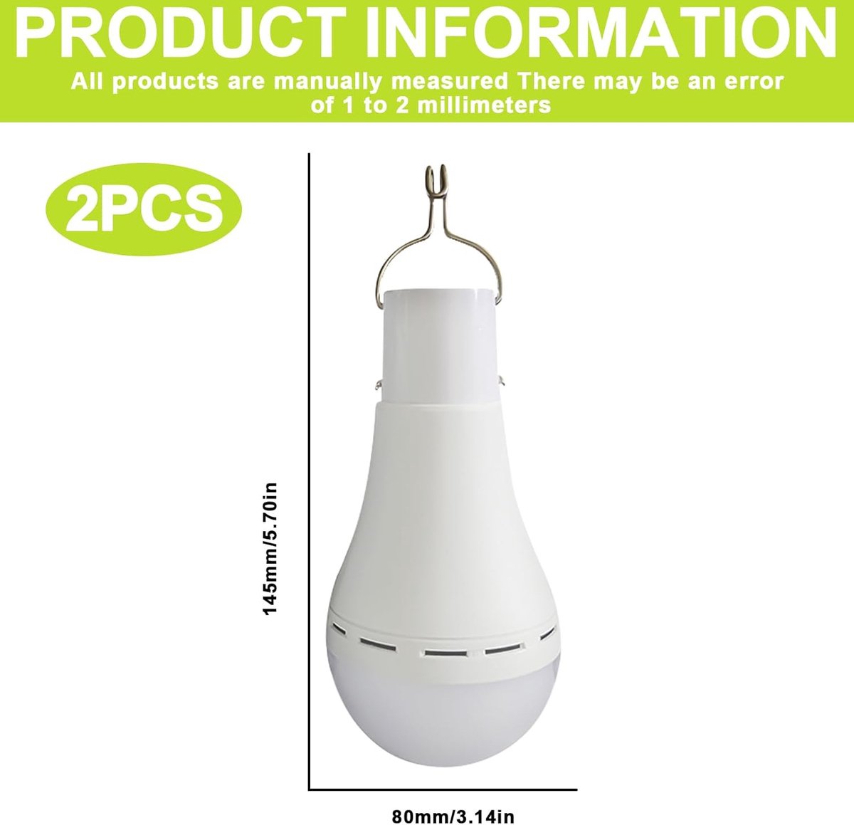 Oplaadbare USB-gloeilamp, 2 stuks, 12 W, USB, oplaadbaar, met afstandsbediening, draadloze afstandsbediening, lamp voor lamp, niet bekabeld, voor binnen, camping