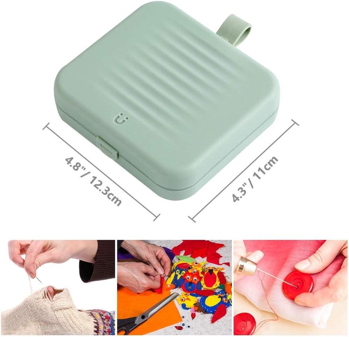 Magnetic Sewing Box Portable Travel Household Emergency Small Sewing Accessories Storage Box - Green camping for beginners