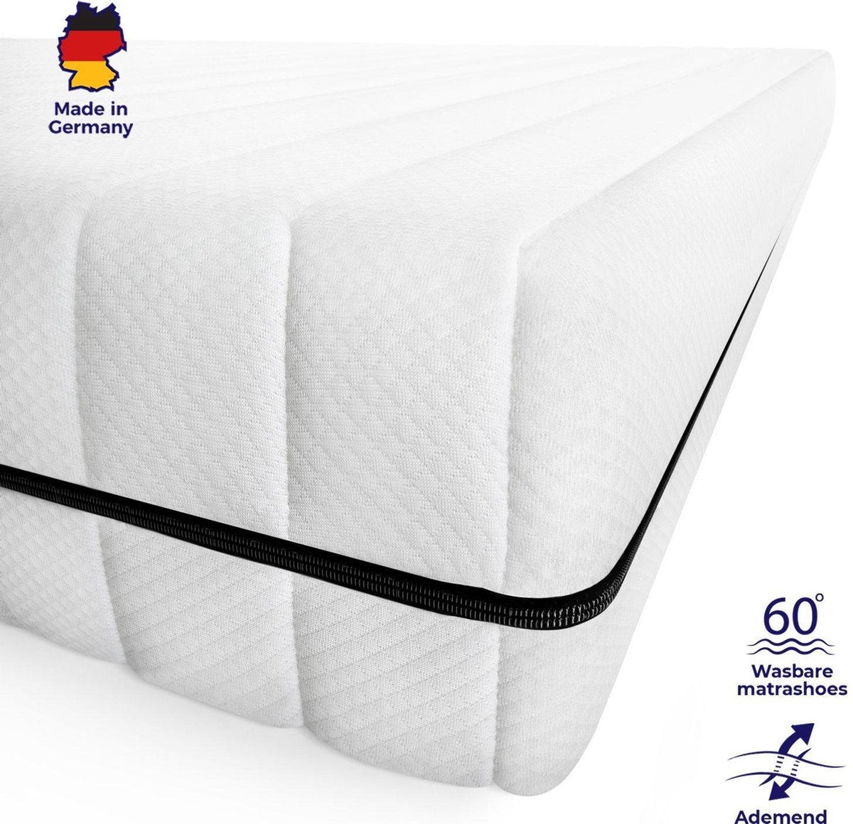 Matras - 90x200 - koudschuim - premium plus tijk - 14 cm - medium