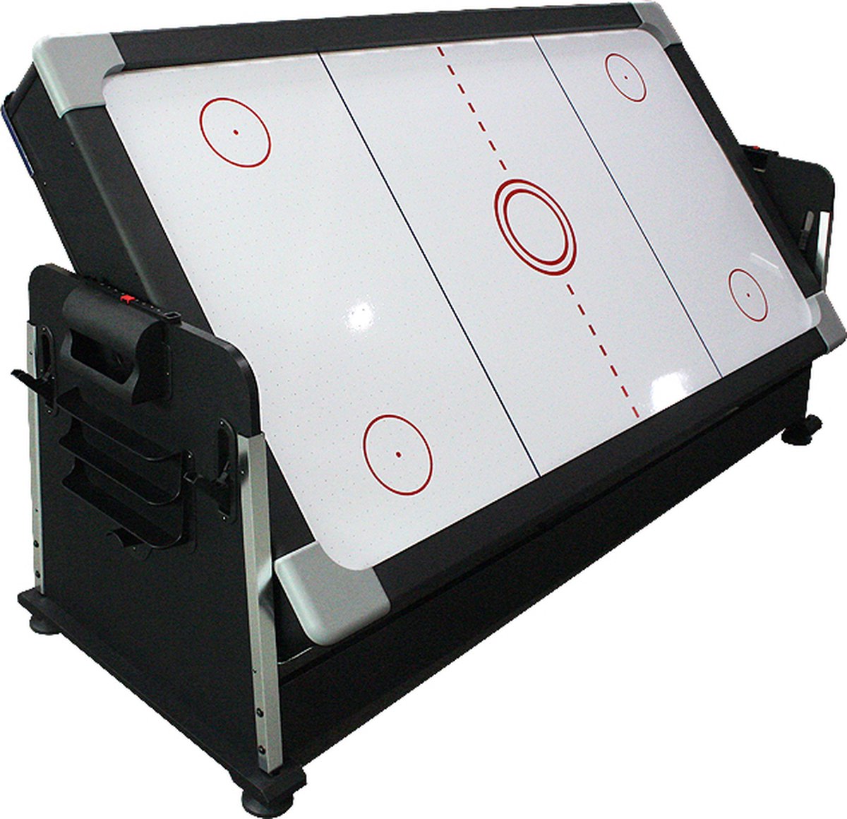 Sterkte - 7ft - 4-in-1 Multi Speltafel - Biljarttafel - Airhockey - Tafeltennis - pooltafel - Zwart - blauw