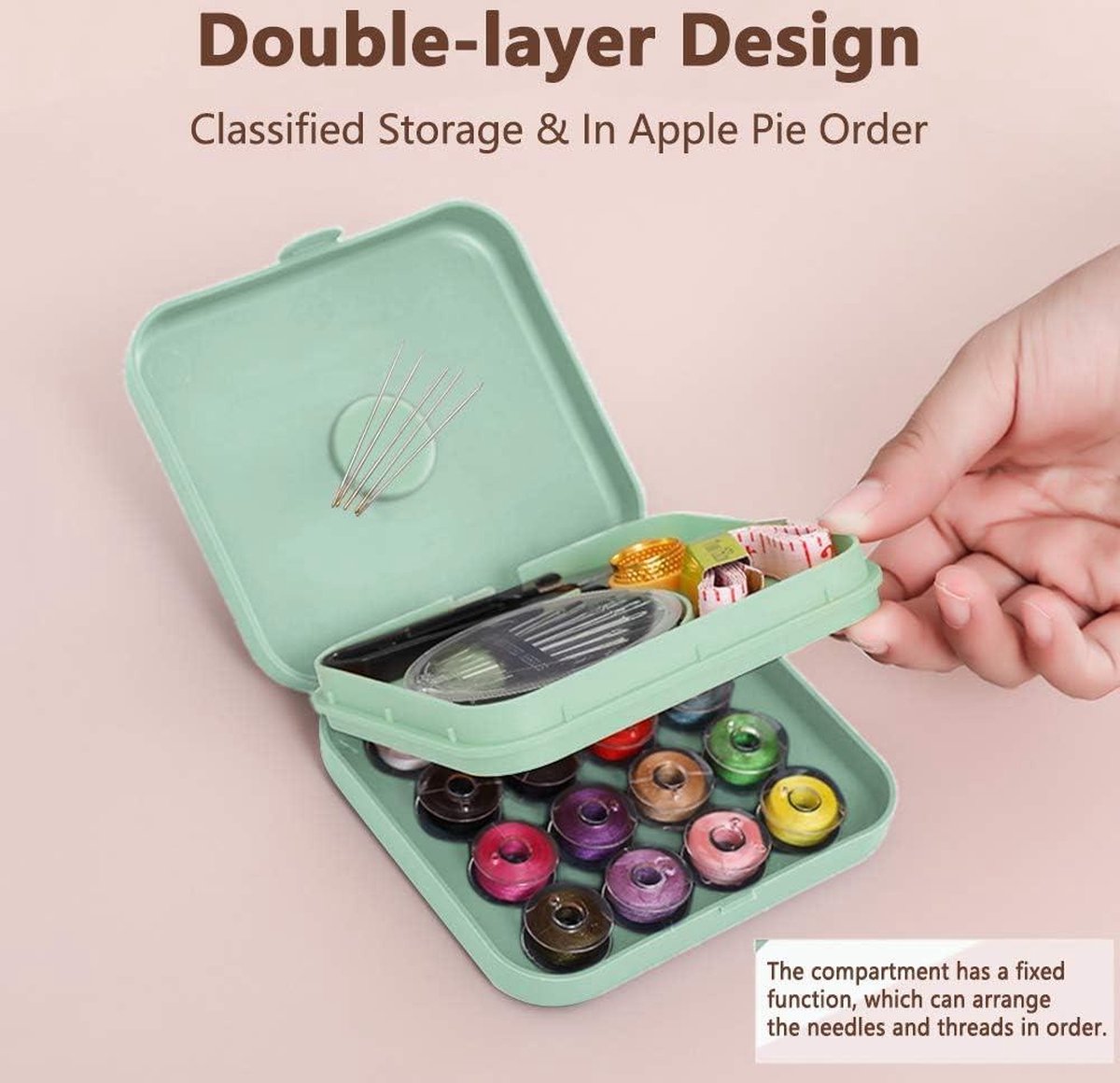 Magnetic Sewing Box Portable Travel Household Emergency Small Sewing Accessories Storage Box - Green camping for beginners
