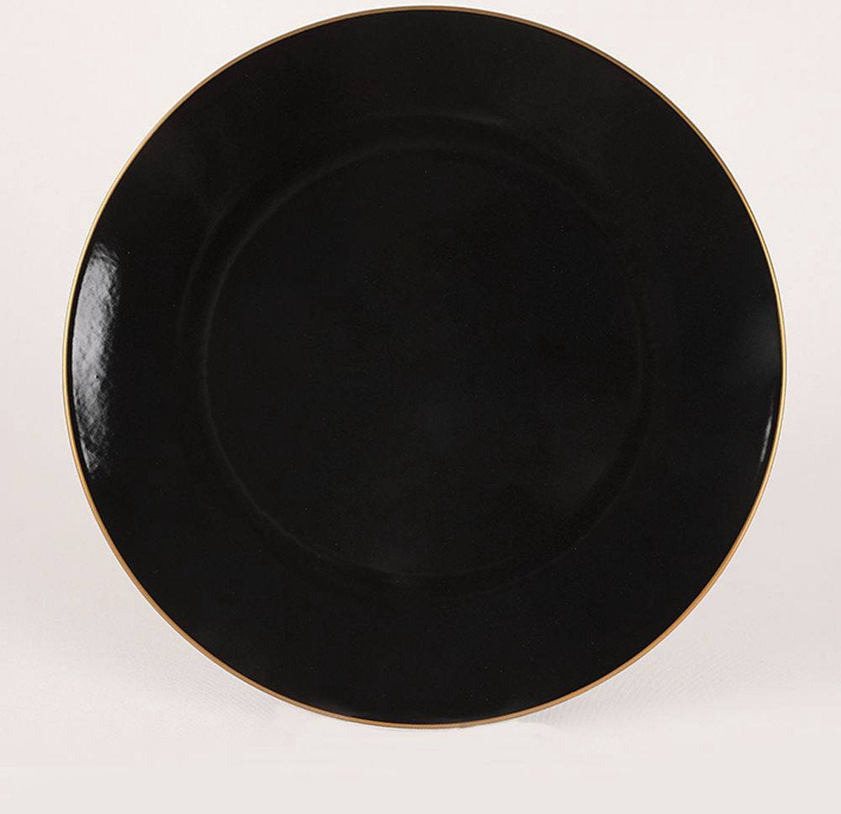 Asir Serviesset - Dinerset (44-delig). Zwart/Goud Serviesbord: 26 cm (6 stuks) Bord: 19 cm (6 stuks) Taartserveerbord: 20 cm (6 stuks) Schaal: 12 cm (6 stuks) 100% KERAMISCH AARDEWERK