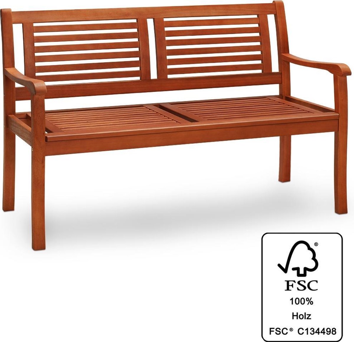 Casaria Tuinbank - Eucalyptushout 120x60x90cm - FSC®-gecertificeerd