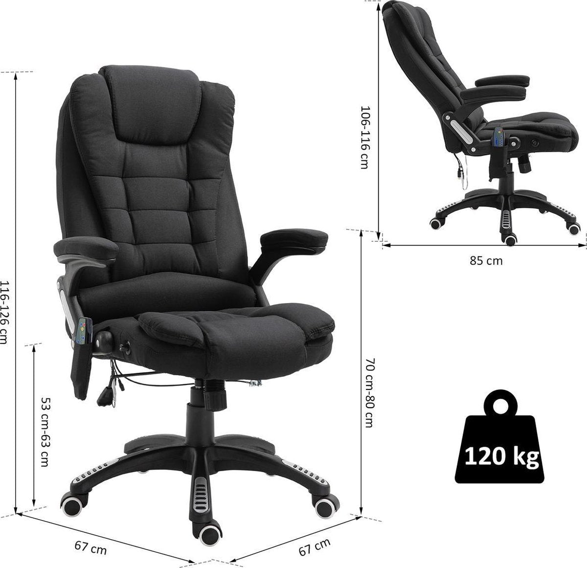 Office chair - Ergonomic office chair - Executive chair - Massage chair - Office chairs for adults - Black