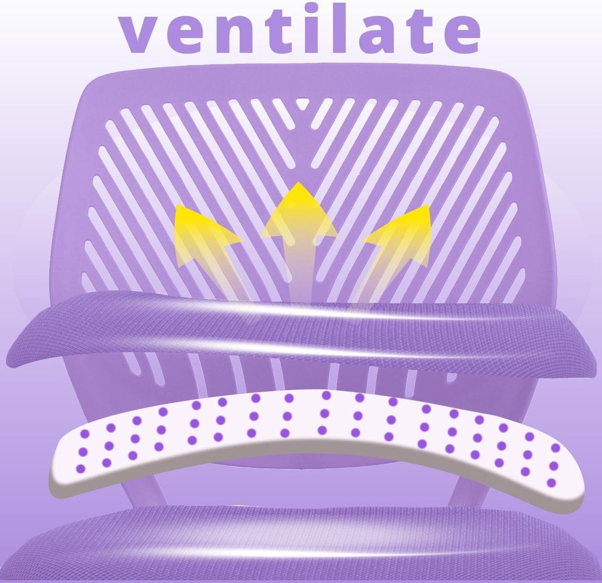 Verstelbare paarse armloze design computerstoel - kinderstudie - thuis- en kantoorstoel - 385 cm x 40 cm x 75-87 cm