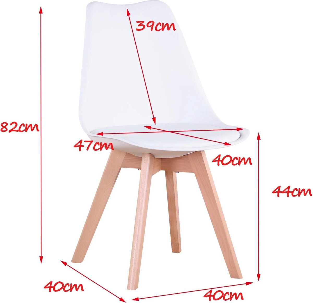Verkoop Nederland® - Een Set Van 4 Nordic Middeleeuwse Eetkamerstoelen - Pu Gewatteerde Stoel - Beukenhouten Poten - Bureaustoelen Voor Eetkamer Slaapkamer Balkon Restaurant