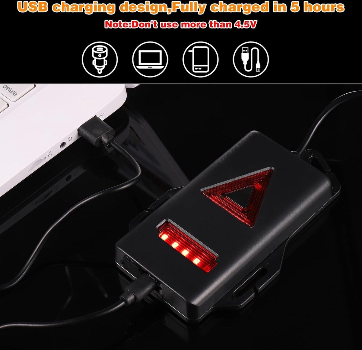 Hardlooplicht USB-oplaadbaar 360° reflecterend borstlicht waterdicht - JIZZU 250 lumen led-borstlamp sport looplicht Hardloopverlichting