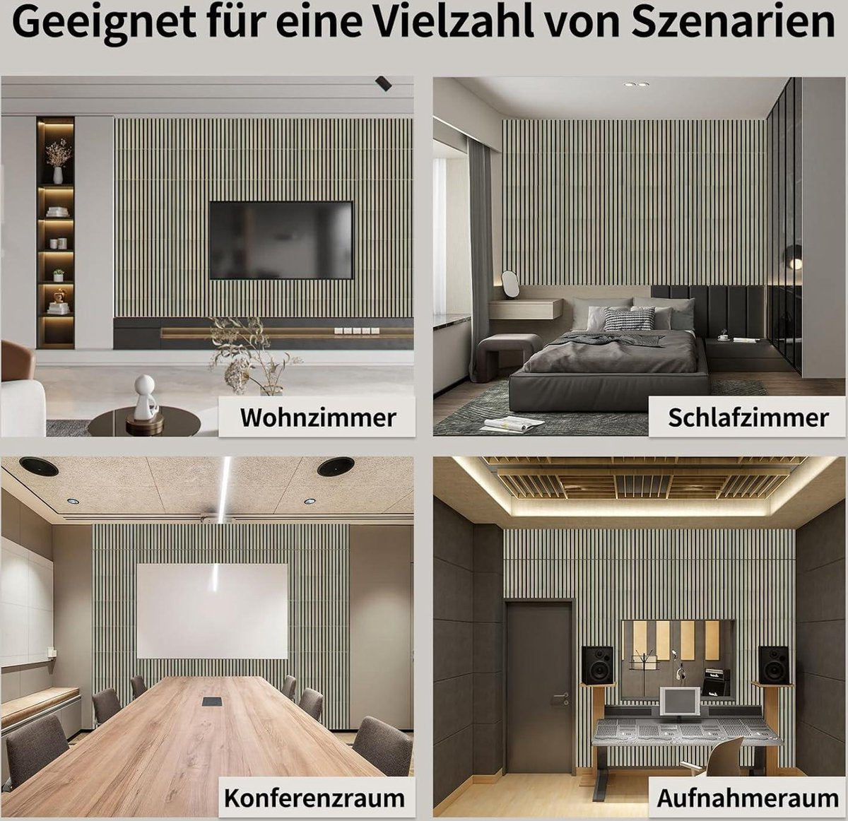 Zelfklevend akoestisch paneel - set van 8 stuks - 3D akoestische platen - 30 x 60 x 18 cm - hoge dichtheid polyester - geluidsisolatie voor muur woonkamer - thuis akoestische panelen