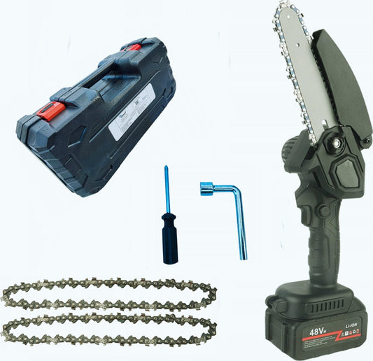 Mini Accu Kettingzaag - incl. 2x accu - 48V | Compact & Krachtig voor al uw Zaagwerk
