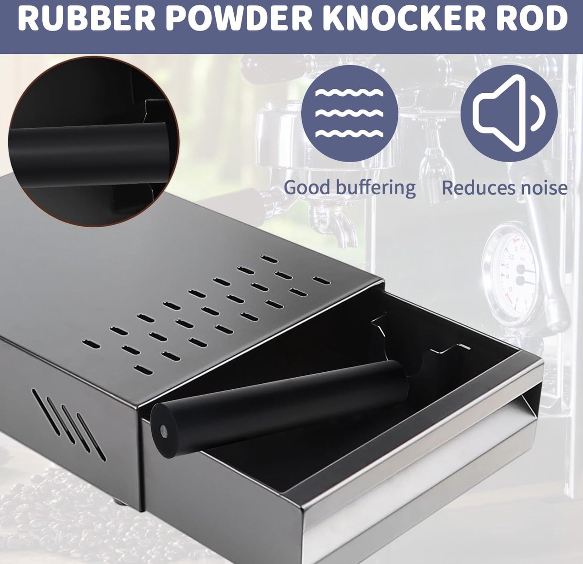Coffee Knock Box Stainless Steel with Removable Drawer - For Home and Office