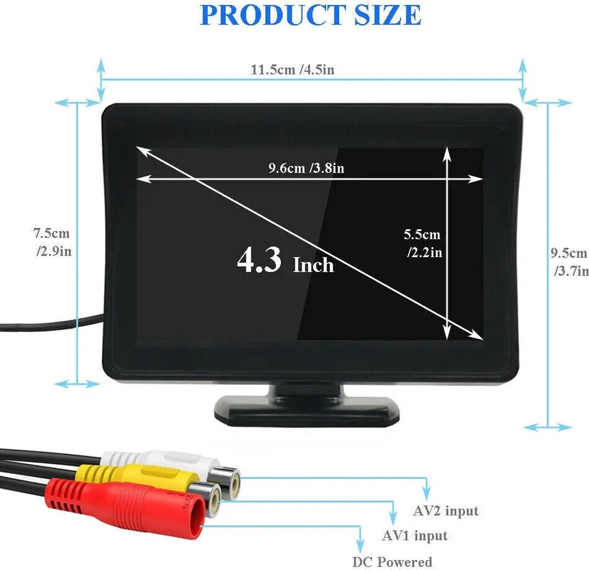 Achteruitrijcamera - Nachtzicht achteruitrijcamera - Achteruitrijcamera voor auto, camper, caravan, vrachtwagen - Waterdicht - Complete set