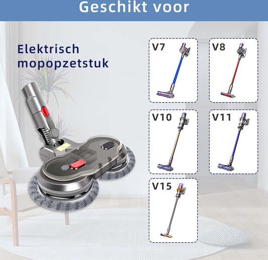 Electric Mop - For Dyson V8 V7 V10 V11 Series - Floor Wiper - Floor Mop - Electric Floor Wiper - 2 in 1 Vacuum and Mop - FREE 6 mops