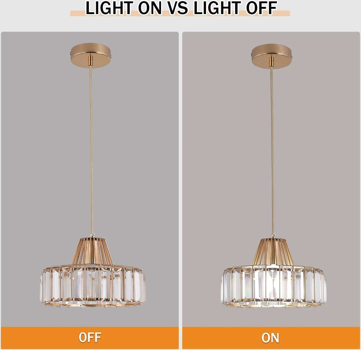 RM Store® - Luxe Kristallen Hanglamp - Eettafellamp - Hangende Plafondlamp - Woonkamerlamp - Scandinavische Moderne Lamp - Goud