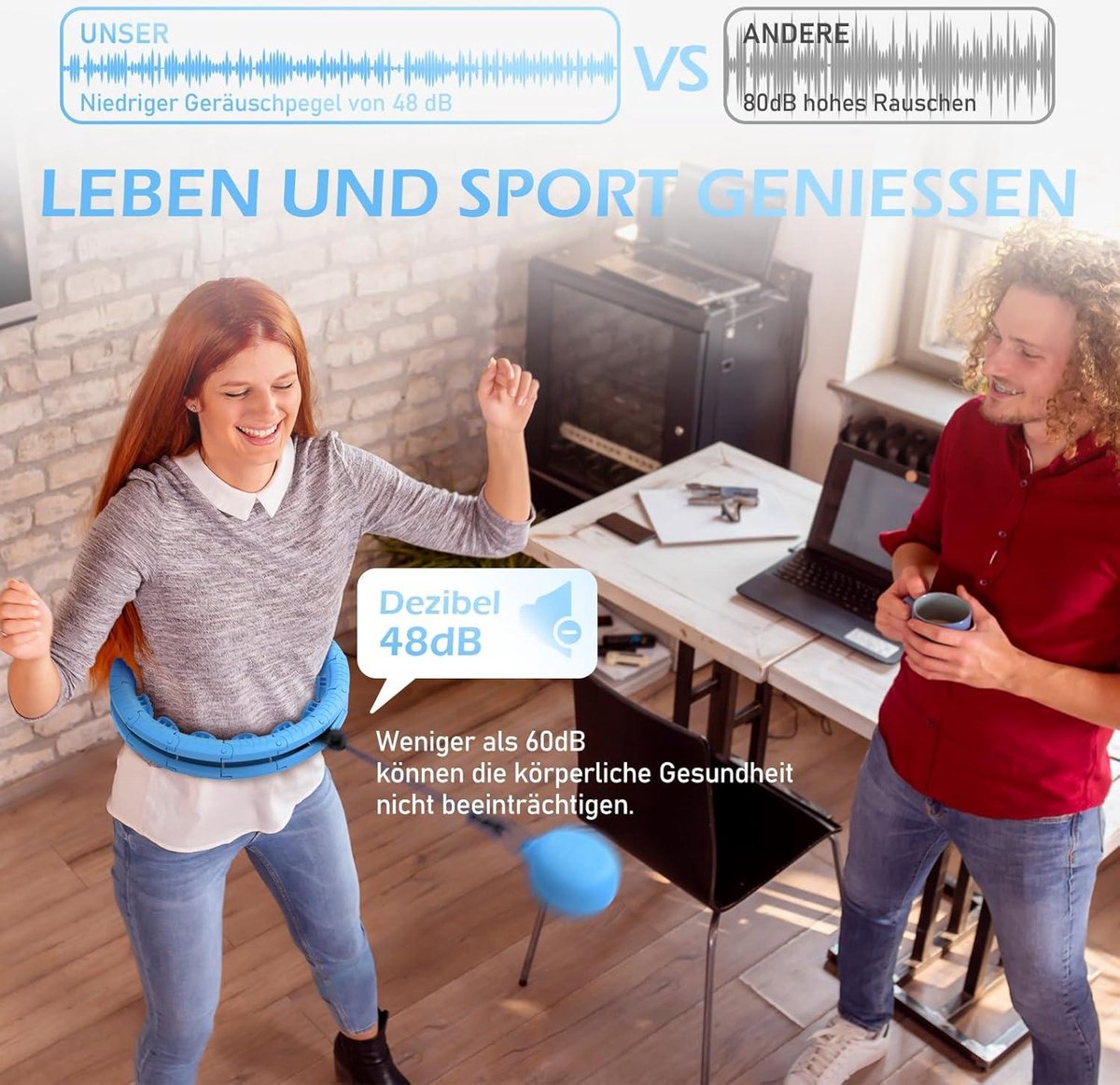 Hoola Hoop Fitness voor volwassenen gewogen hoelahoepel met zachte gewichtsbal - Infinity Fitness Hoop Plus Size - 24 afneembare schakels - slimme trainingsapparatuur voor vrouwen