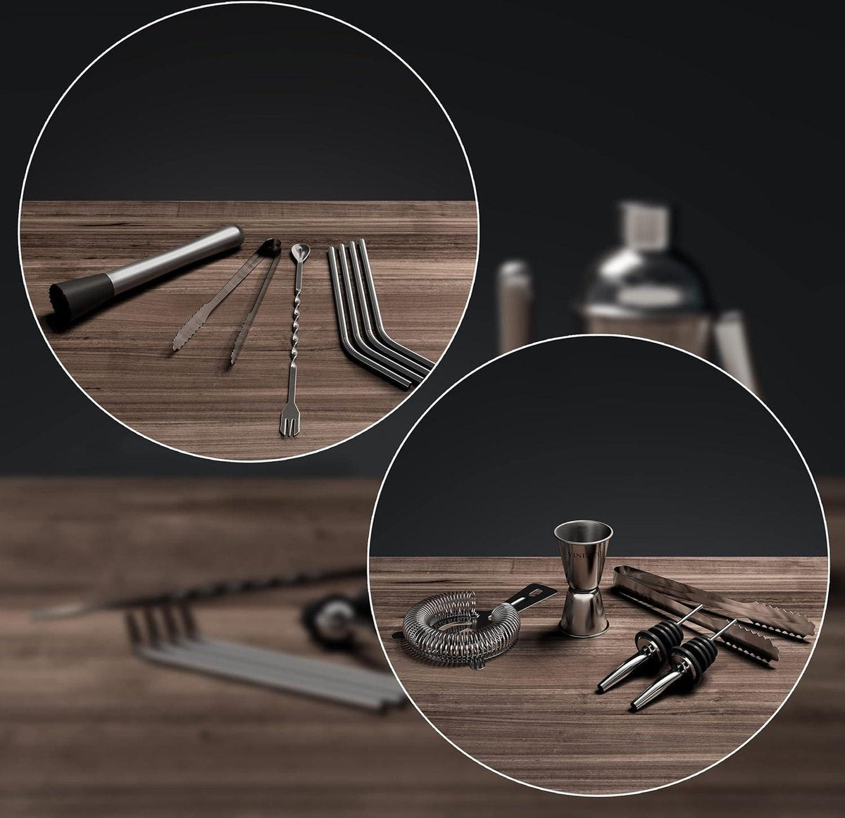 13 Delige RVS Cocktail Shaker Set - Bartender Kit Met Receptenboek - Martini Gin-Tonic Mojito Longdrinks - Premium Bar Accessoires voor Feest Verjaardag - Cadeau Man Vrouw cocktail shaker rose gold
