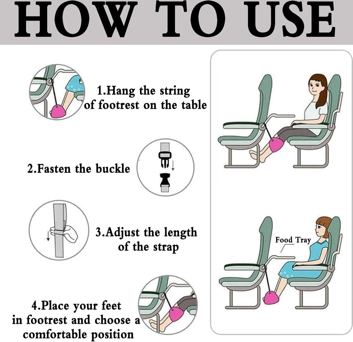 Airplane Foot Hammock - Travel Footrest - Travel Accessory - Comfortable - Airplane Comfort