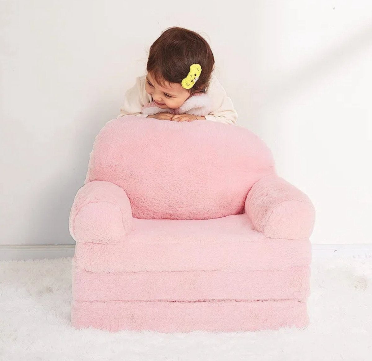 Fluffy Kinder Fauteuil Ligbed Uitvouwbaar Blauw
