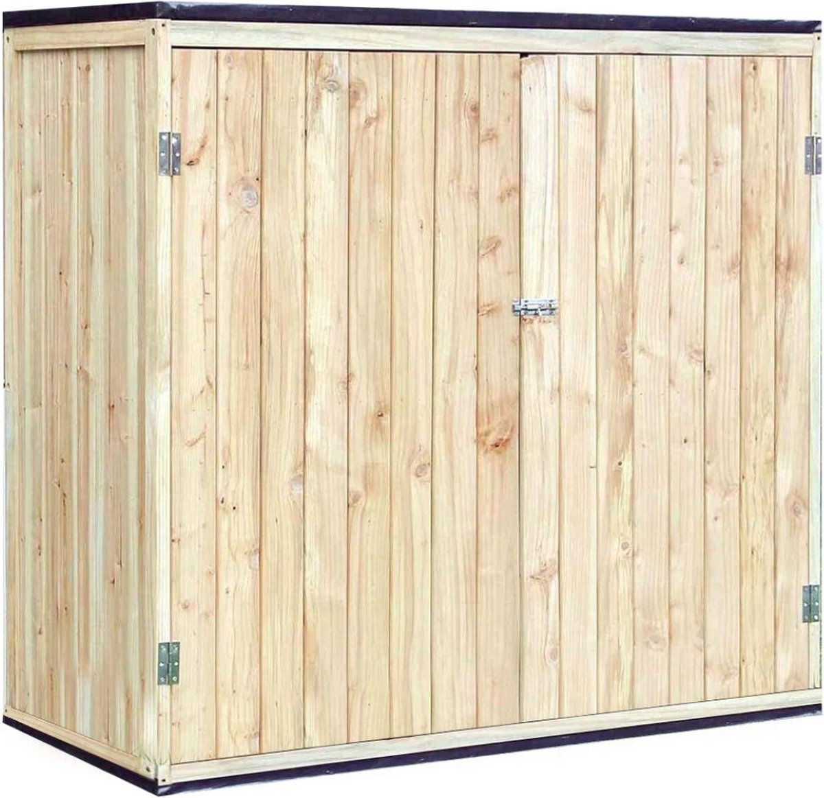 Tuinkast Hout - Tuinkist - Tuinkasten voor Buiten - Tuinberging - 140x60x130cm - Lichtbruin met Zwart