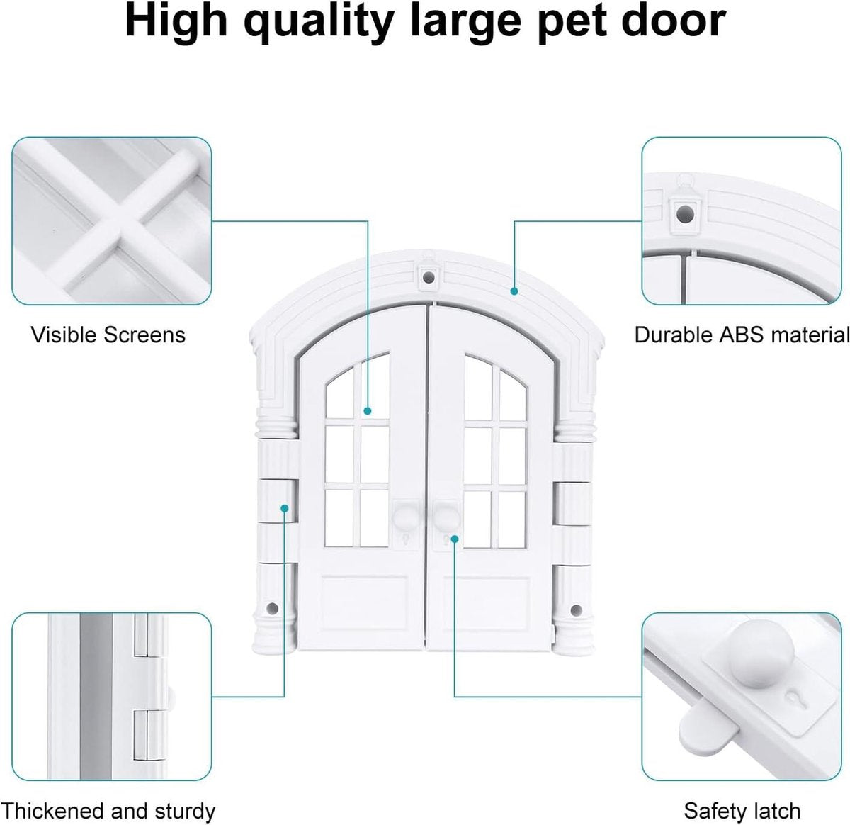 Cat flap - Outdoor cat door - Indoor cat flap - Easy self-assembly - Suitable for any door - 235 x 17 cm